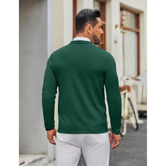 Men's Crew Neck Pullover Sweater Slim Fit Long Sleeve Knit Sweaters Lightweight - Picture 4 of 6